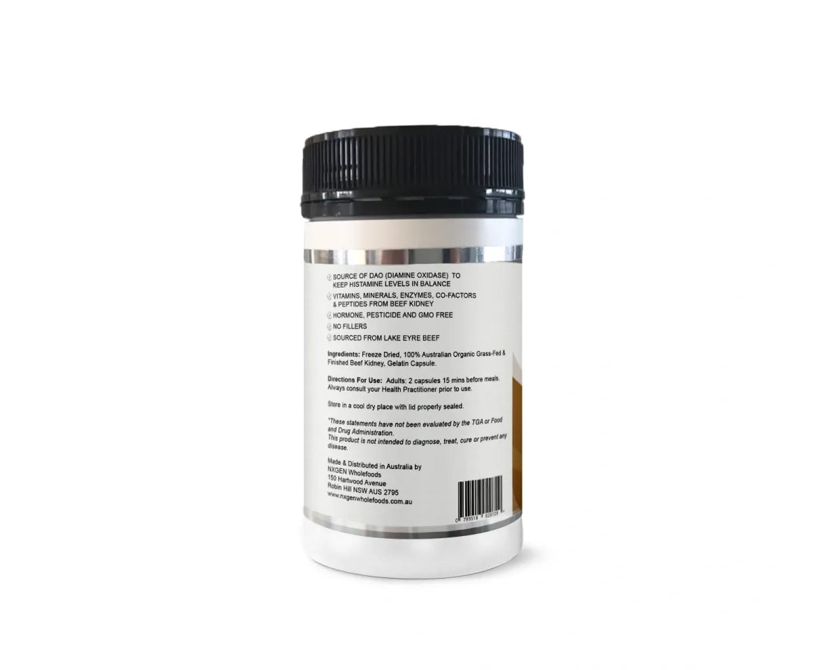 Nxgen Organic Grass Fed Beef Kidney 500mg 160c